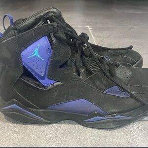 Jordan Black and Purple Athletic Shoes